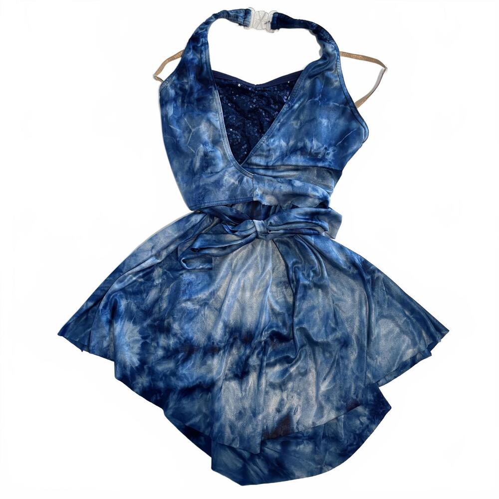 Sequined Wrap Tie Dye Dance Costume Dress Adult M